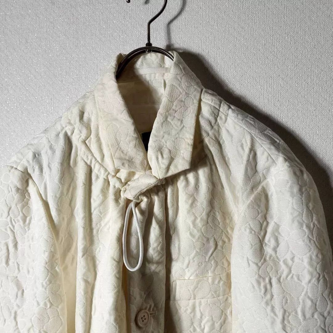 Comme des Garcons White Textured Flower Blazer Jacket Size S / US 4 / IT 40 - 3 Thumbnail