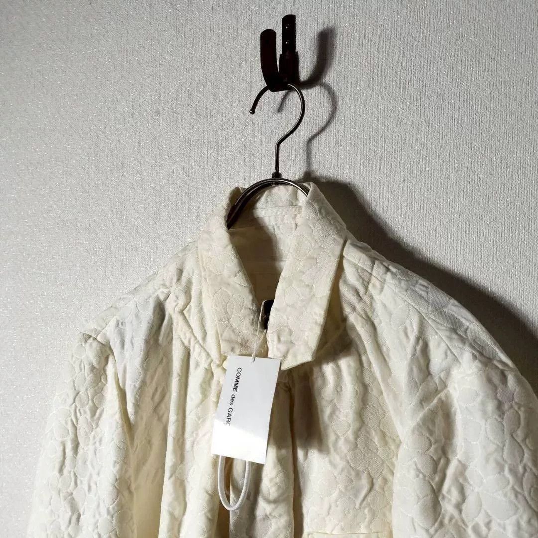Comme des Garcons White Textured Flower Blazer Jacket Size S / US 4 / IT 40 - 4 Thumbnail