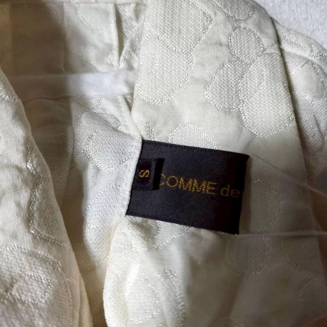 Comme des Garcons White Textured Flower Blazer Jacket Size S / US 4 / IT 40 - 6 Thumbnail