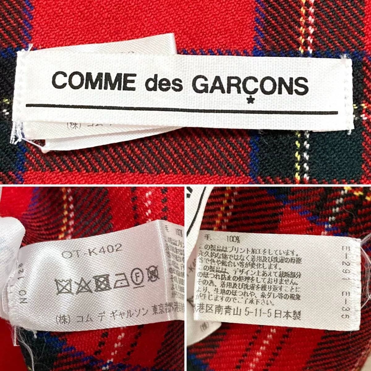 Comme des Garcons Red Plaid Wool Shawl Scarf Size ONE SIZE - 8 Thumbnail