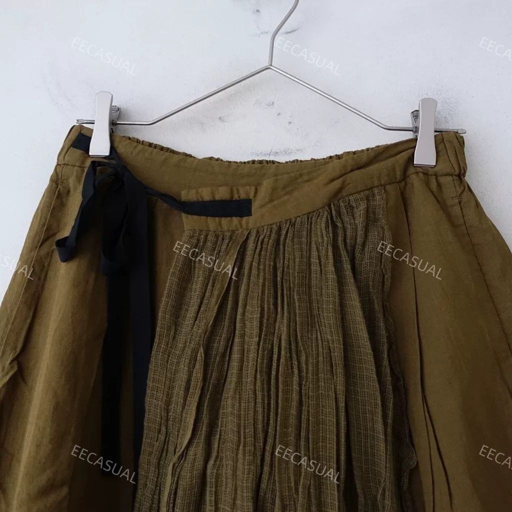 Pas de Calais Pas de Calais Khaki Midi Skirt Size 36" / US 14 / IT 50 - 4 Thumbnail