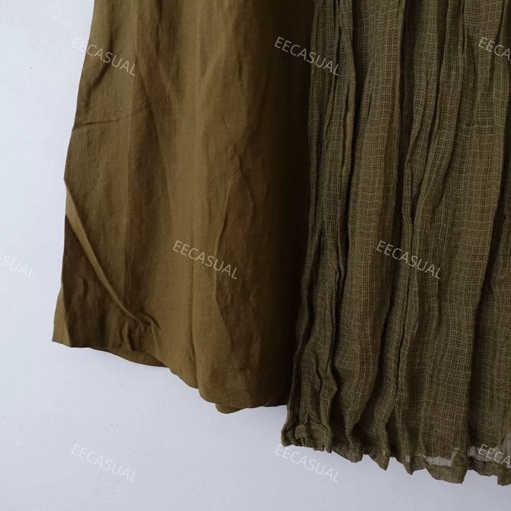 Pas de Calais Pas de Calais Khaki Midi Skirt Size 36" / US 14 / IT 50 - 5 Thumbnail