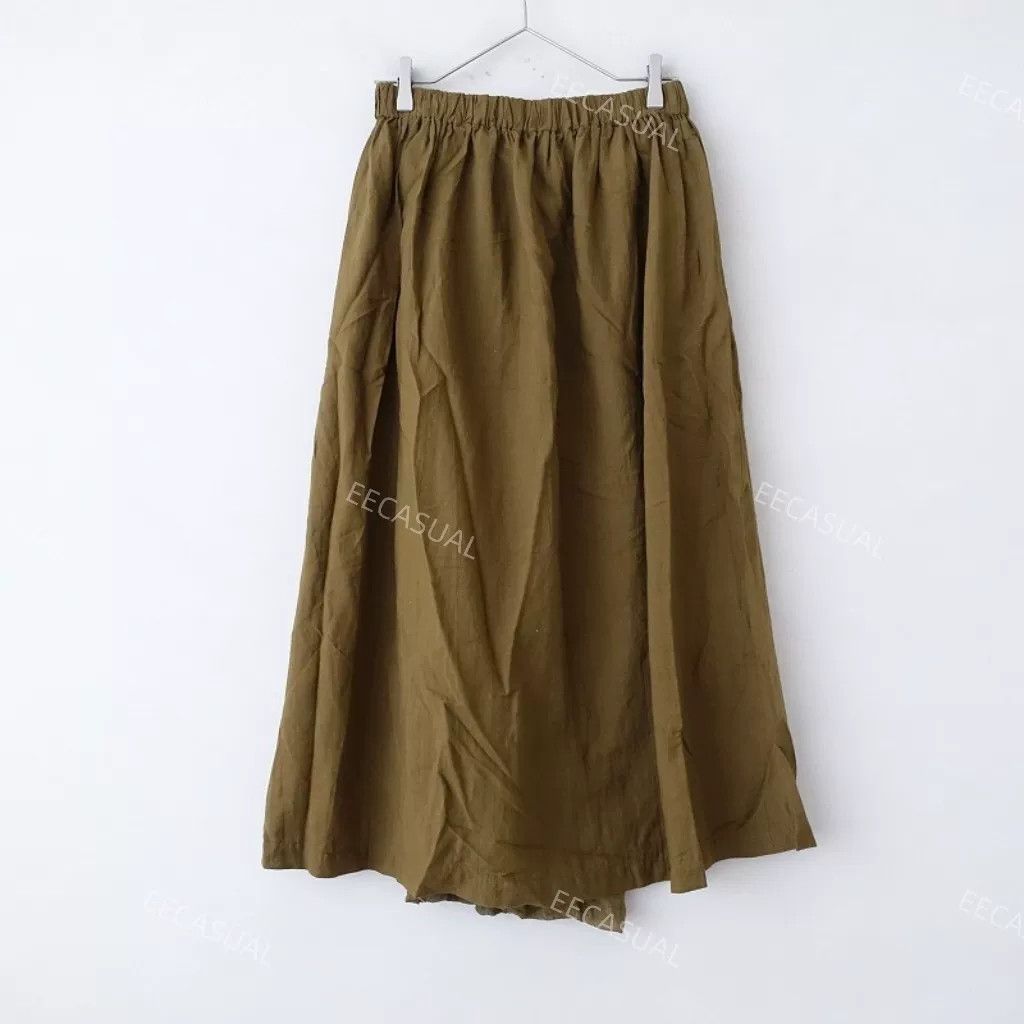 Pas de Calais Pas de Calais Khaki Midi Skirt Size 36" / US 14 / IT 50 - 3 Thumbnail