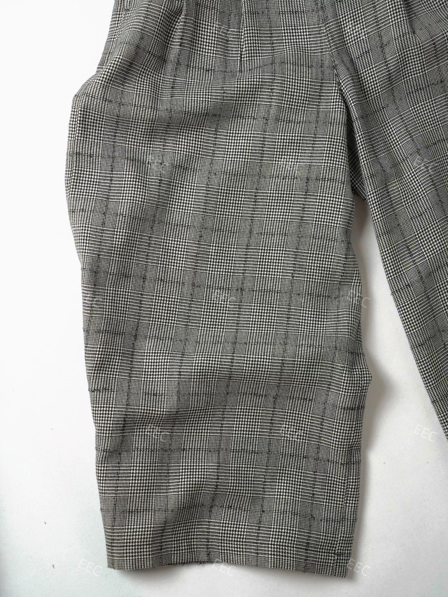 Comme des Garcons Gray Checkered Wool Wide-Leg Trousers Size 26" / US 2 / IT 38 - 6 Thumbnail