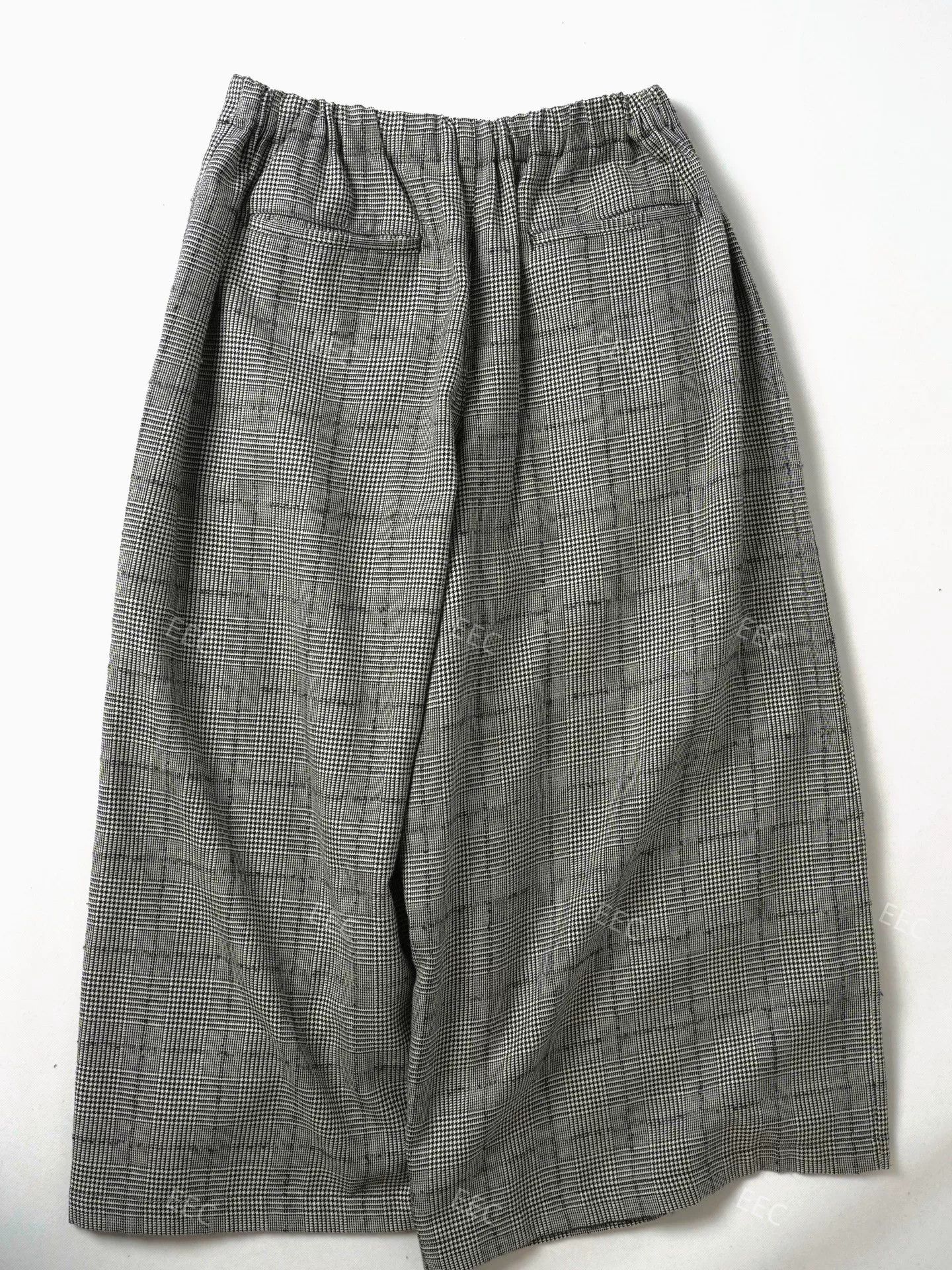 Comme des Garcons Gray Checkered Wool Wide-Leg Trousers Size 26" / US 2 / IT 38 - 4 Thumbnail