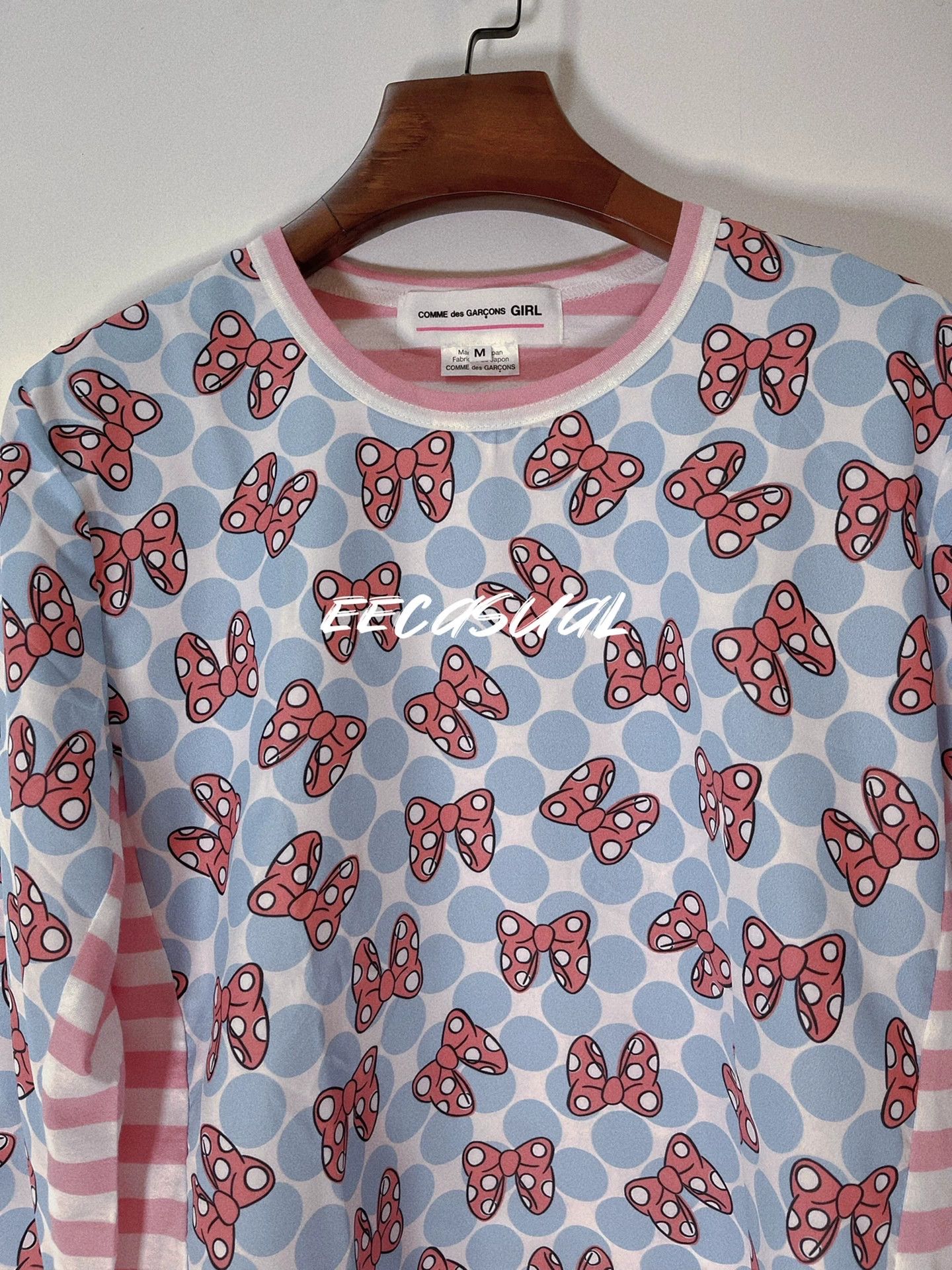 Comme des Garcons CDG Girl Pink Minnie Bow Long Sleeve Tee Size S / US 4 / IT 40 - 5 Thumbnail