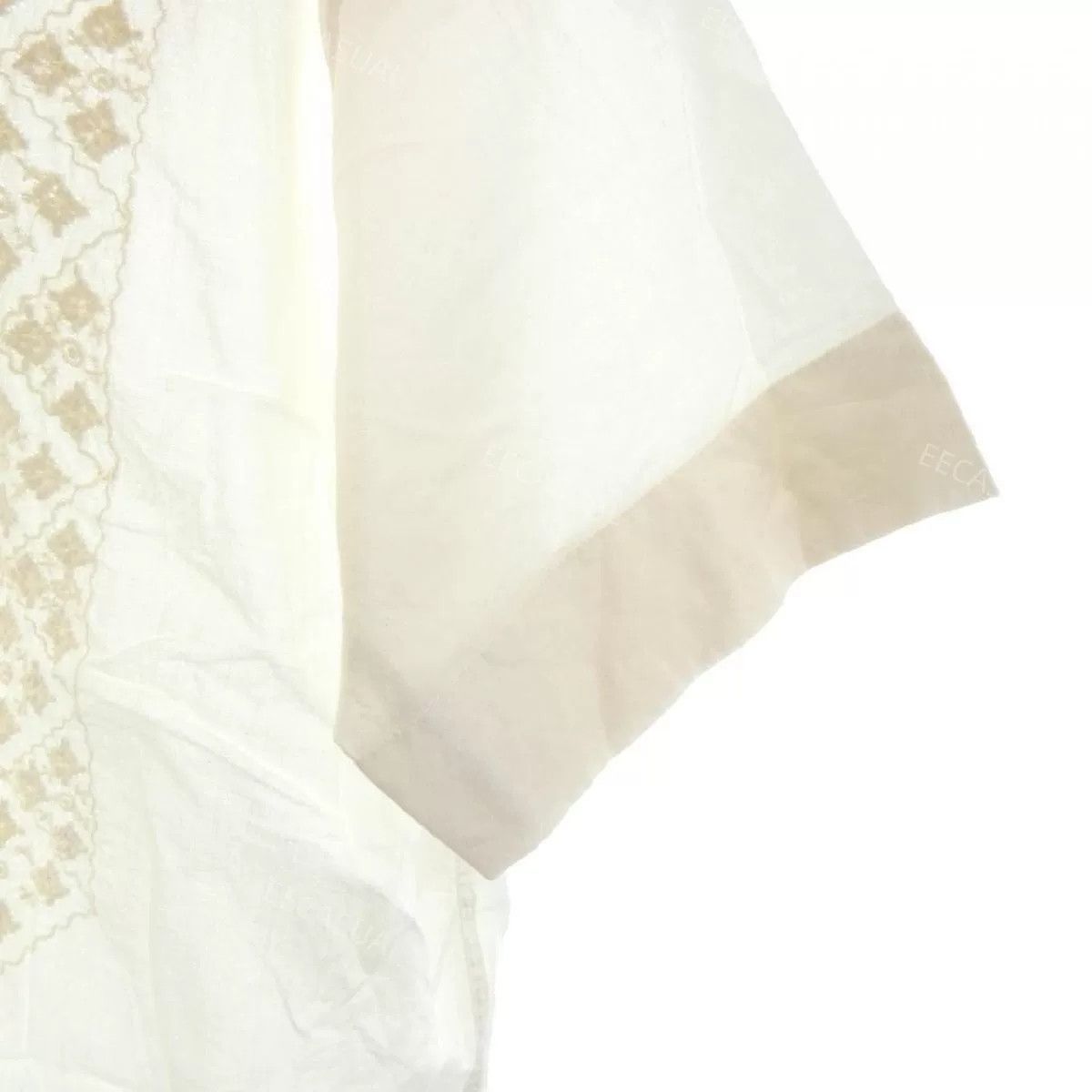 Maison Labiche Beige Embroidered Short Sleeve Shirt Size S / US 4 / IT 40 - 4 Thumbnail