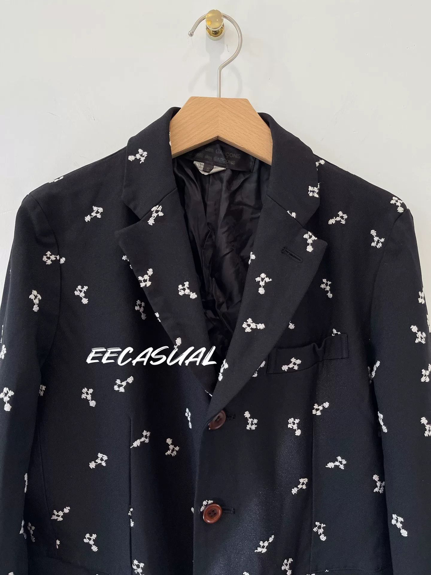 Comme des Garcons Black Embroidered Long Coat by Comme des Garçons Size S / US 4 / IT 40 - 5 Thumbnail