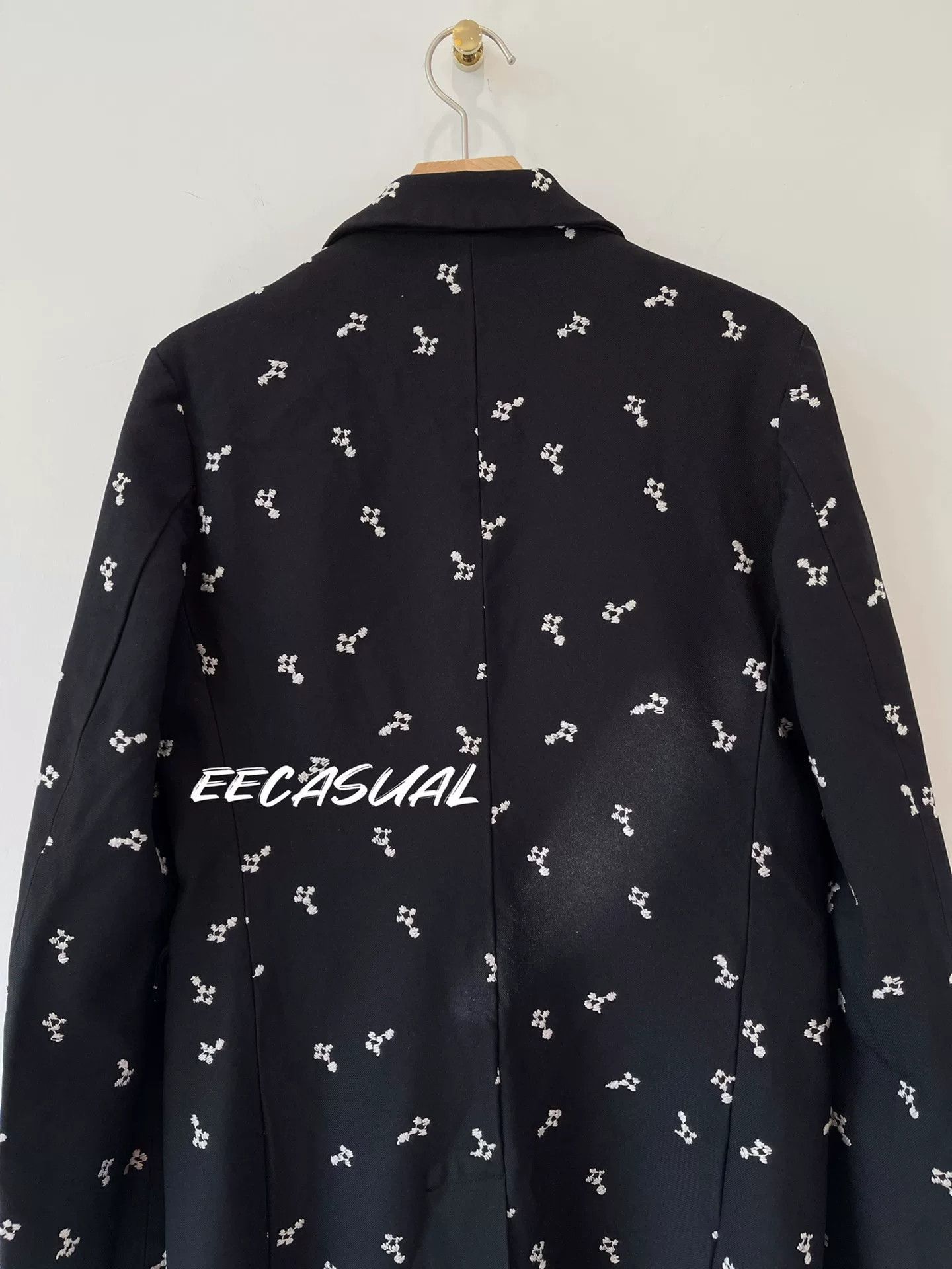 Comme des Garcons Black Embroidered Long Coat by Comme des Garçons Size S / US 4 / IT 40 - 6 Thumbnail