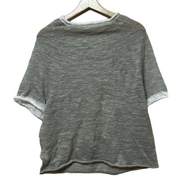 Y's Y's Gray and White Women's Knit T-shirt Size M / US 6-8 / IT 42-44 - 2 Thumbnail