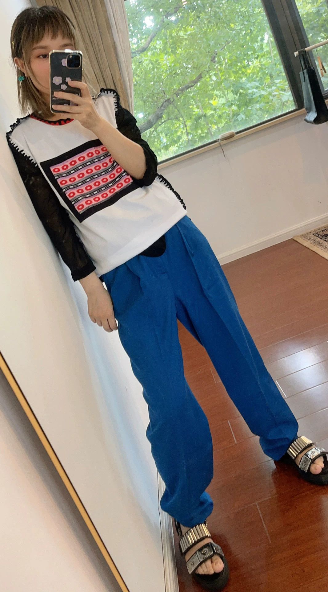 BEAUTY&YOUTH Blue High-Waisted Loose Women's Trousers Size 34" / US 12 / IT 48 - 7 Thumbnail
