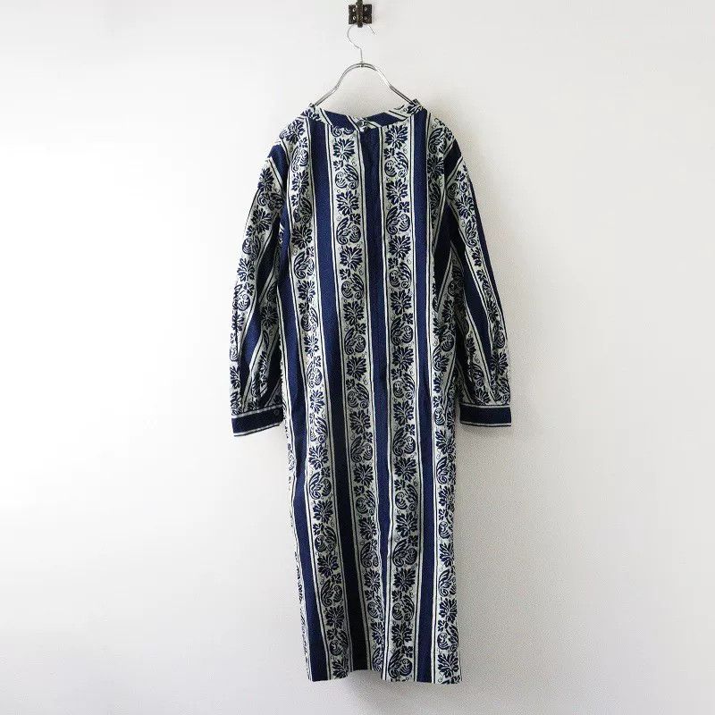 45rpm Blue Dyed Floral Long Dress Size M / US 6-8 / IT 42-44 - 2 Thumbnail