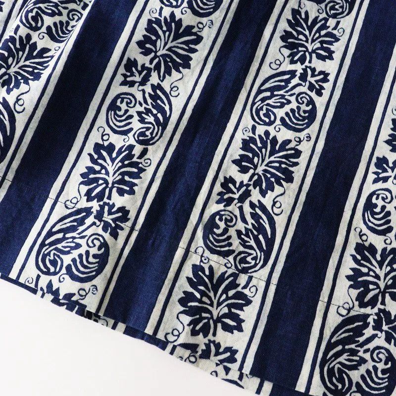 45rpm Blue Dyed Floral Long Dress Size M / US 6-8 / IT 42-44 - 6 Thumbnail