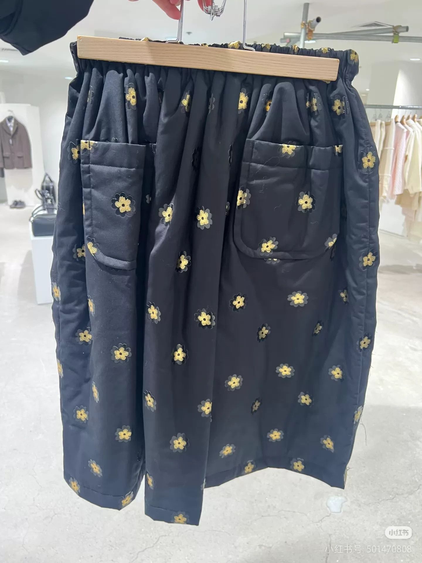 Comme des Garcons Black Embroidered Wide-Leg Cotton Pants Size 28" / US 6 / IT 42 - 3 Thumbnail