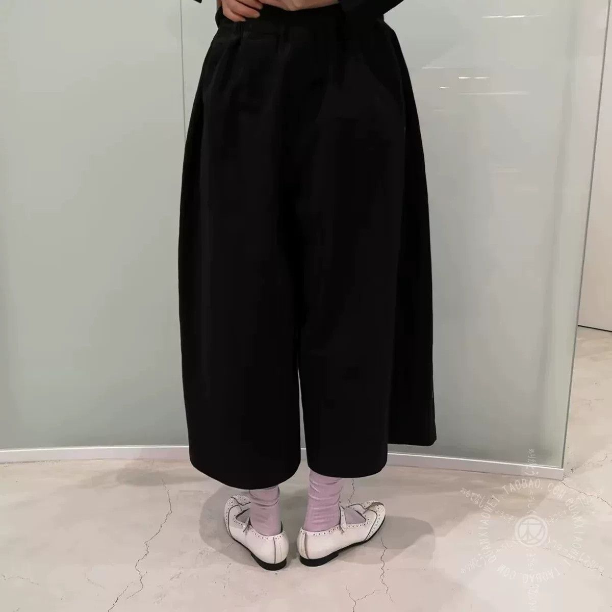 Comme des Garcons Black Embroidered Wide-Leg Cotton Pants Size 28" / US 6 / IT 42 - 5 Thumbnail
