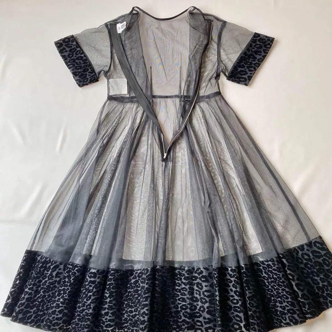 Noir Kei Ninomiya Sheer Leopard Print Maxi Dress Size XL / US 12-14 / IT 48-50 - 3 Thumbnail