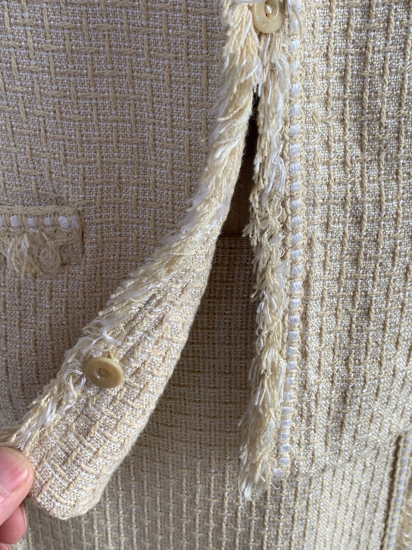 Other Beige Fringed Tweed Two-Piece Set Size 24" / US 00 / IT 34 - 6 Thumbnail
