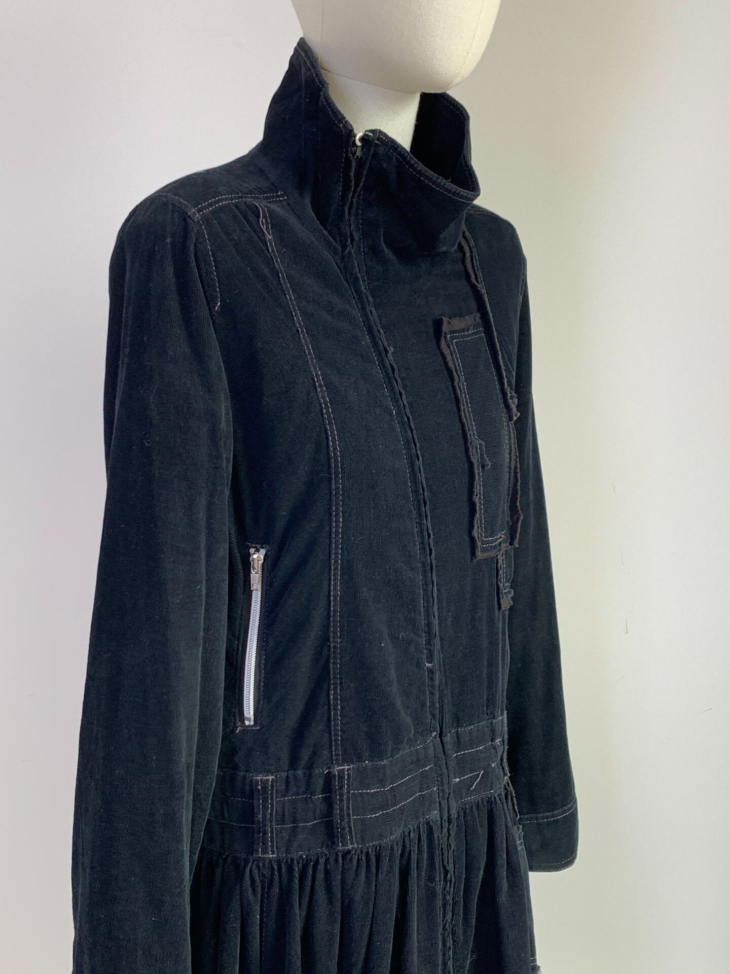 Other Asymmetrical Corduroy Windbreaker Coat Size M / US 6-8 / IT 42-44 - 3 Thumbnail