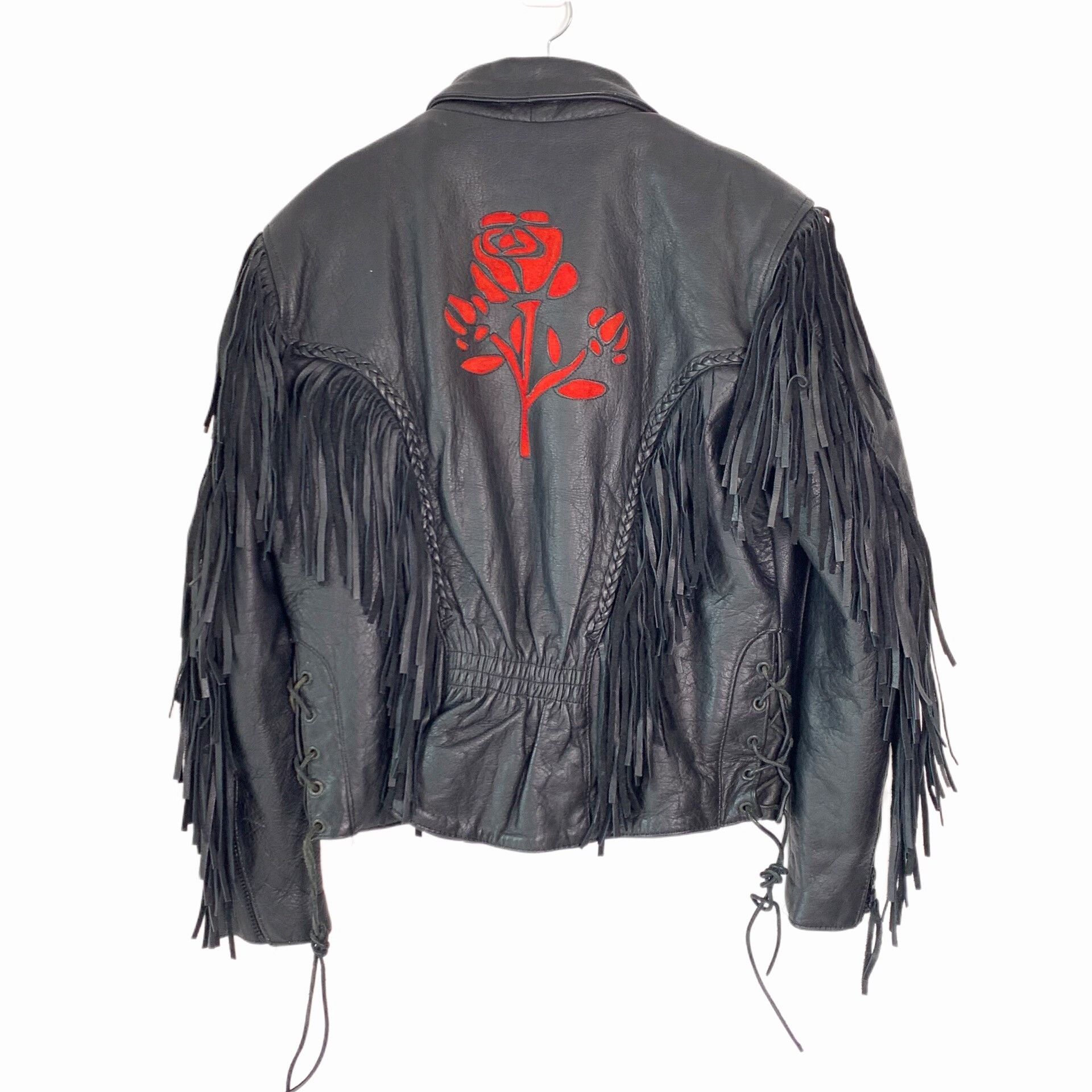 Rosie Assoulin Black Leather Fringe Jacket for Women Size M / US 6-8 / IT 42-44 - 3 Thumbnail