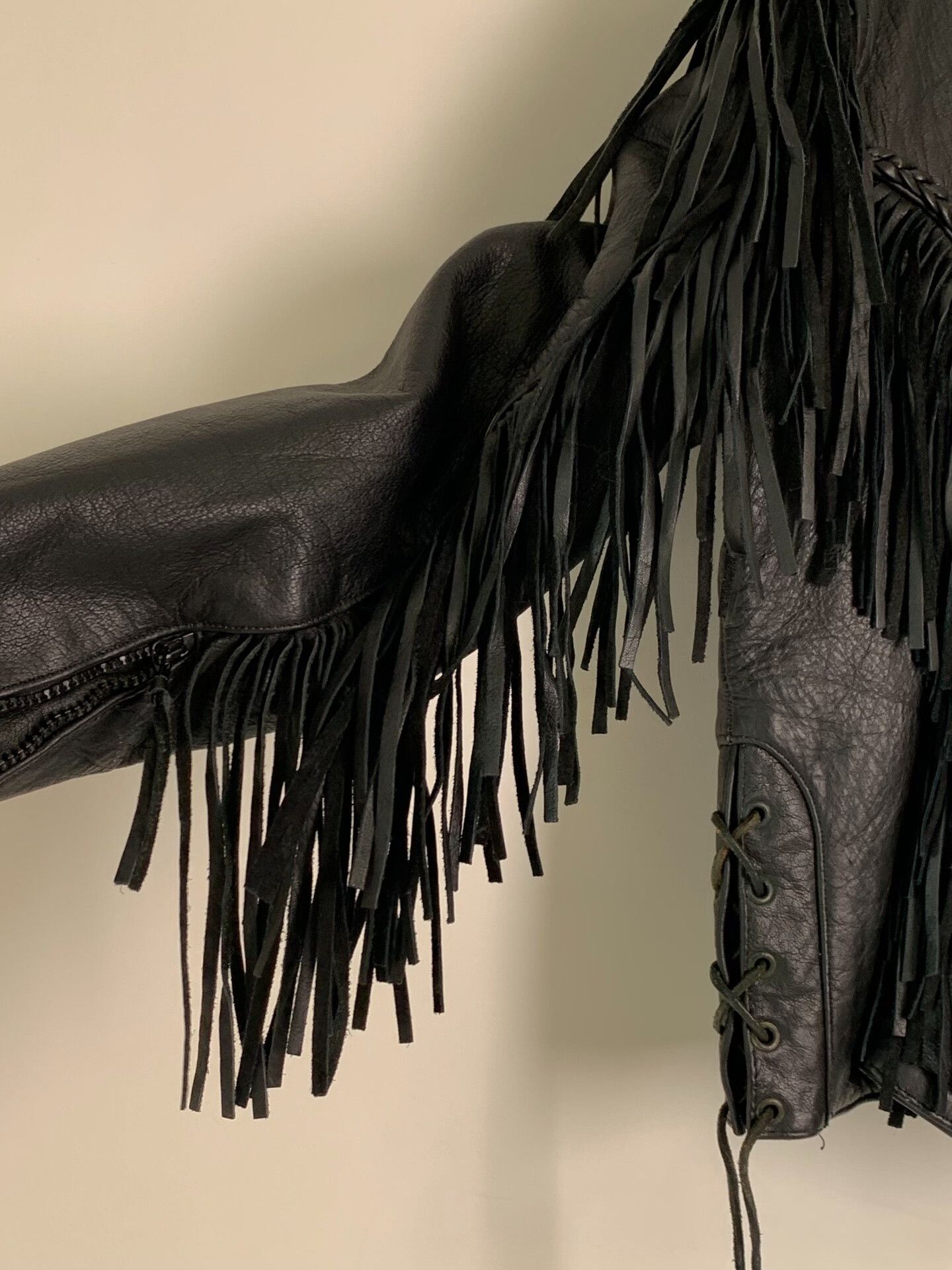 Rosie Assoulin Black Leather Fringe Jacket for Women Size M / US 6-8 / IT 42-44 - 7 Thumbnail
