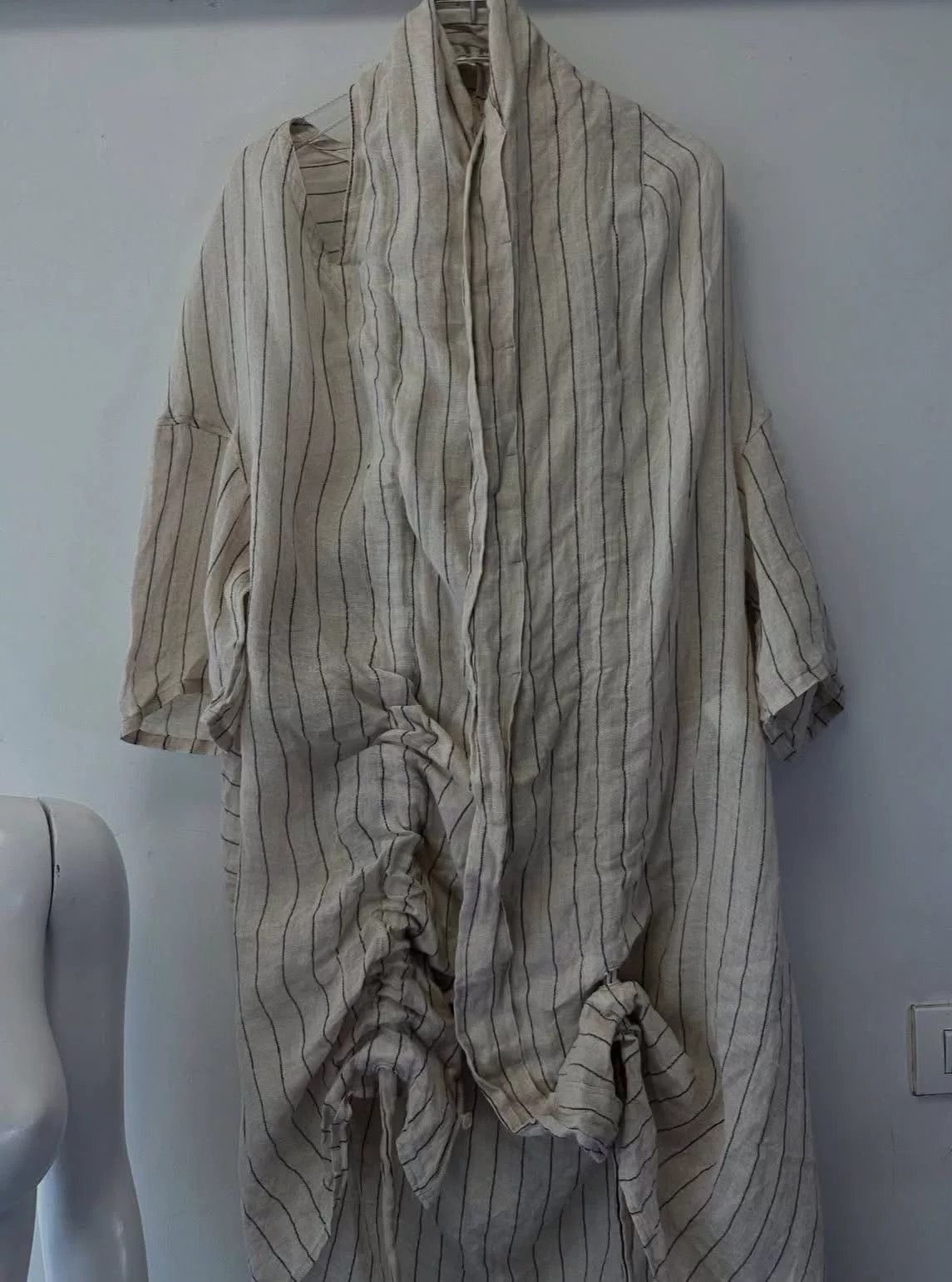 Y's Y's Yohji Yamamoto Striped Long Shirt Jacket Size L / US 10 / IT 46 - 3 Thumbnail