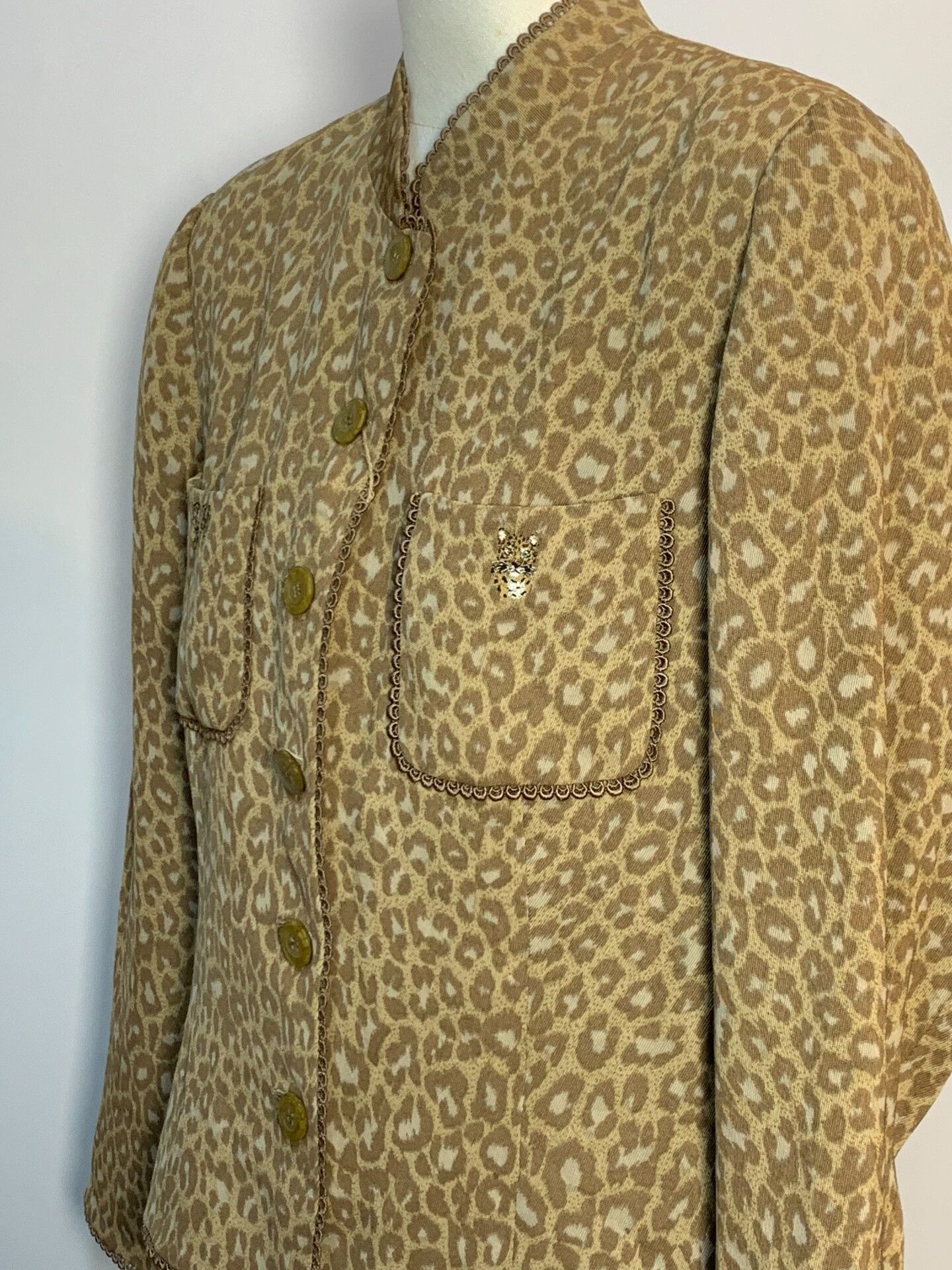 YITAI Italian Leopard Print Jacket for Spring Autumn Size L / US 10 / IT 46 - 3 Thumbnail
