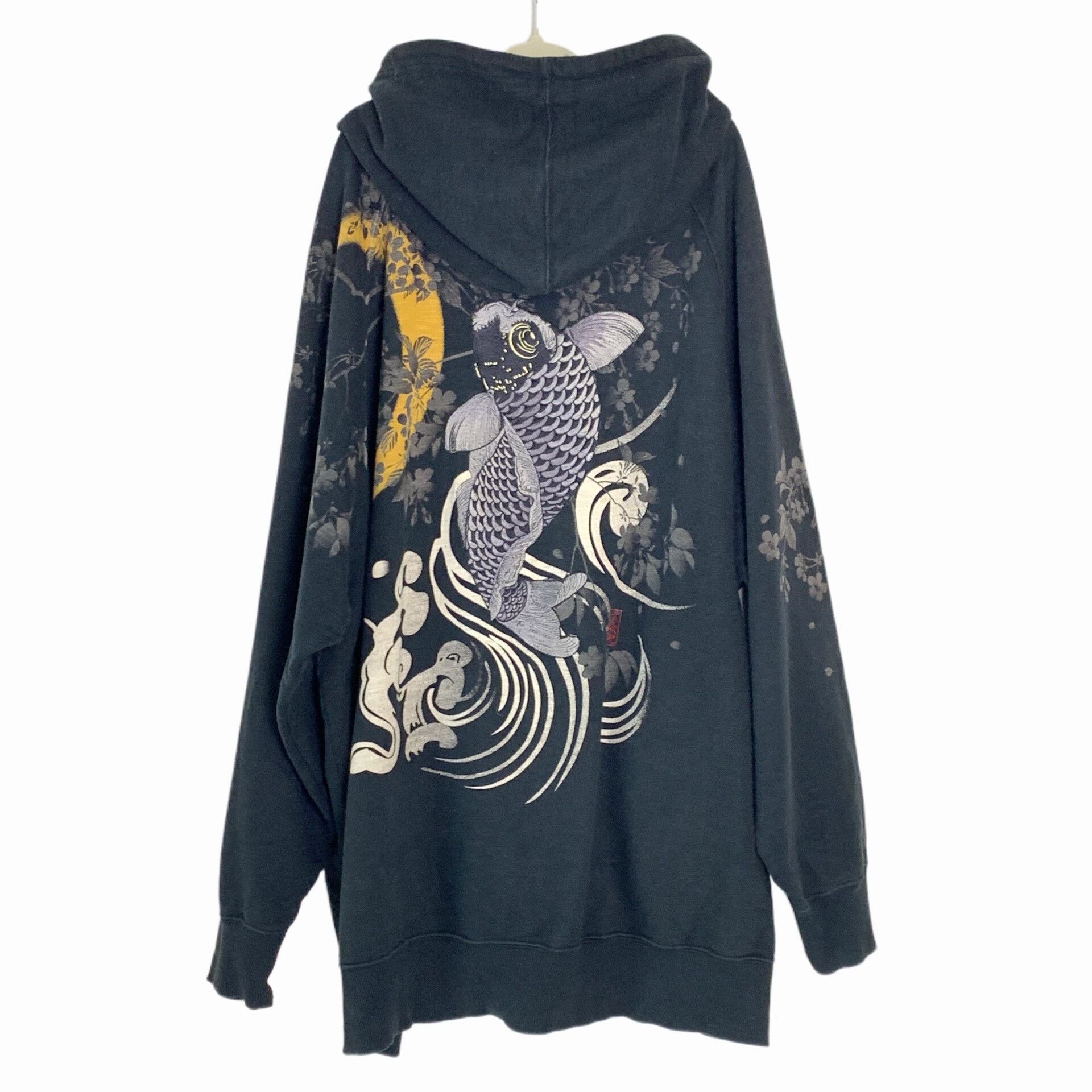 Flying Coffin Floral Embroidered Hoodie with Koi Design Size US XL / EU 56 / 4 - 2 Thumbnail