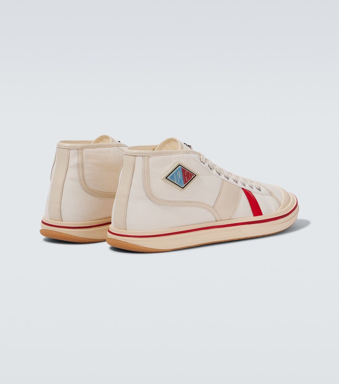Bottega Veneta Eliot leather-trimmed canvas low top sneakers in white Size US 7 / EU 40 - 4 Thumbnail