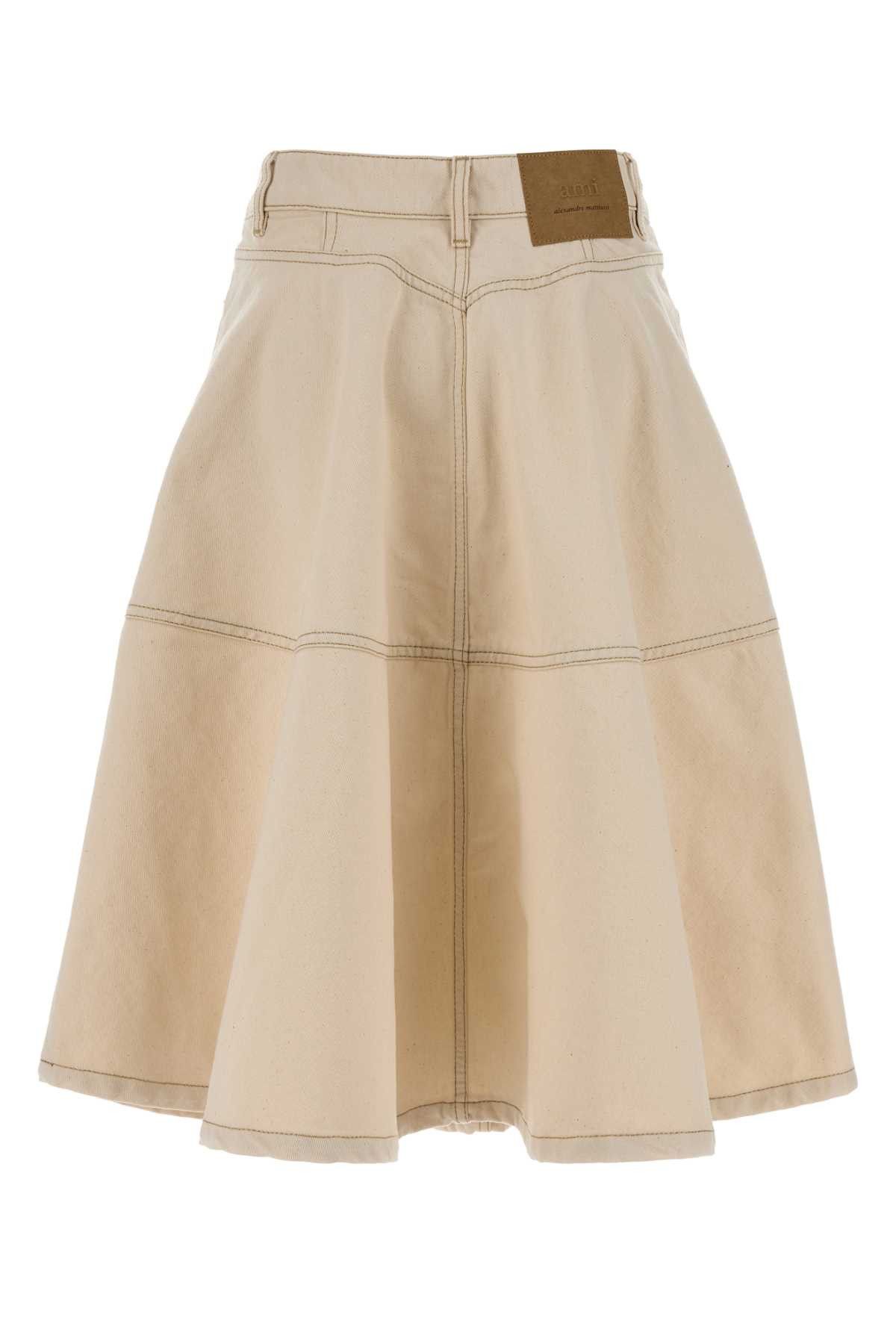 AMI Melange Ivory Denim Skirt Size 27" / US 4 / IT 40 - 2 Thumbnail