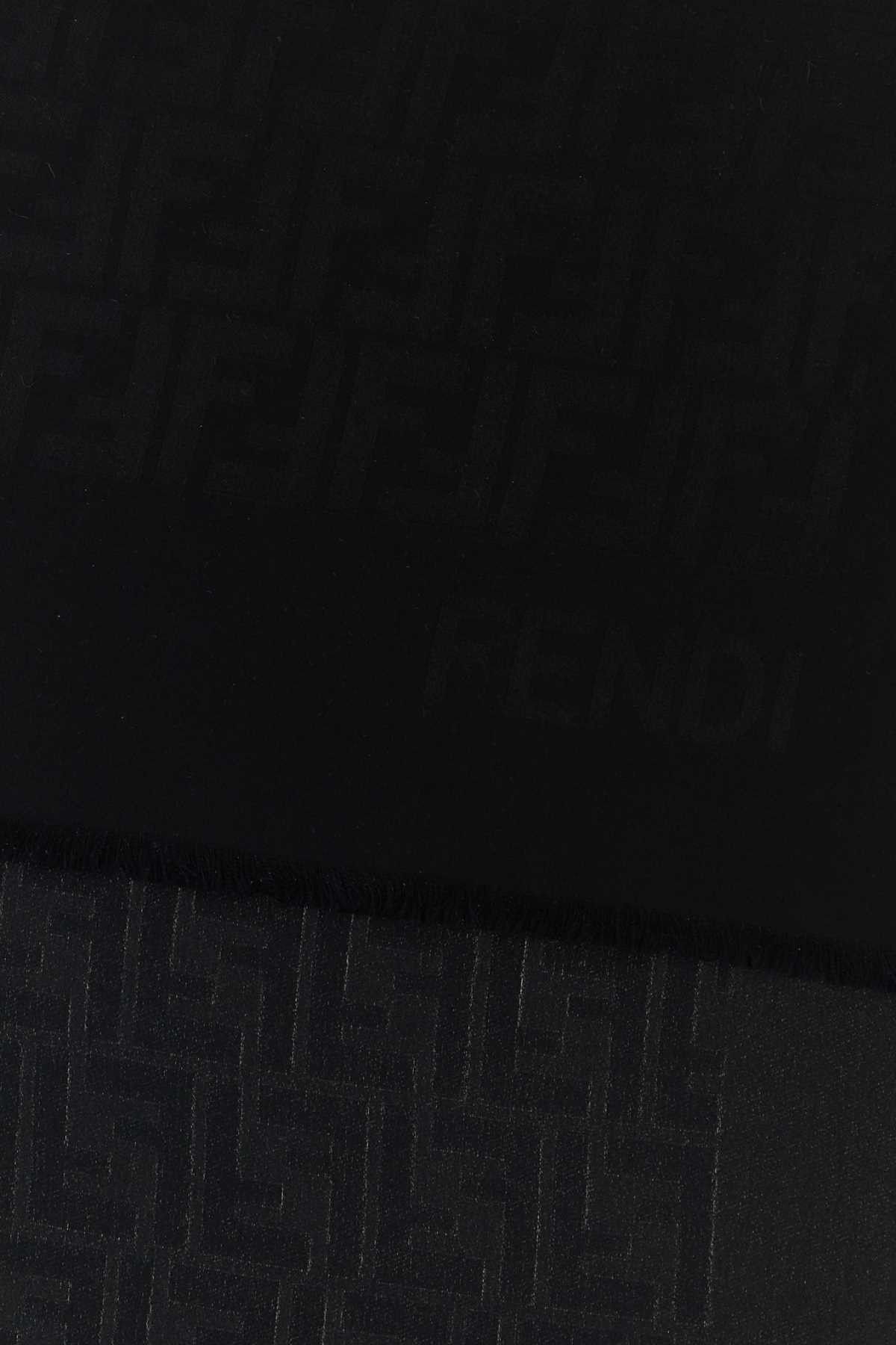Fendi Black Silk Scarf Size ONE SIZE - 2 Thumbnail