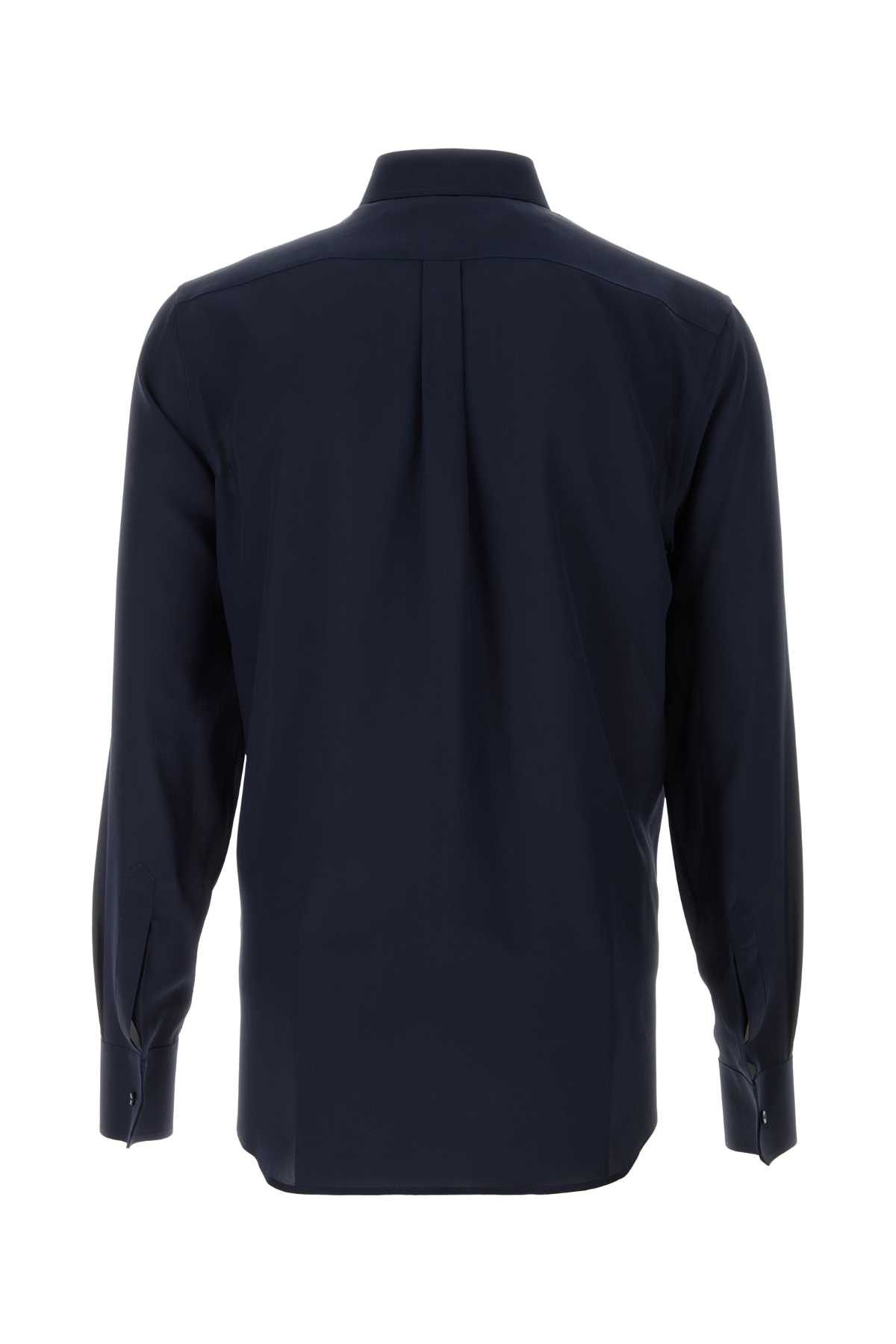 Dolce & Gabbana Blue Crepe Shirt Size US L / EU 52-54 / 3 - 2 Thumbnail