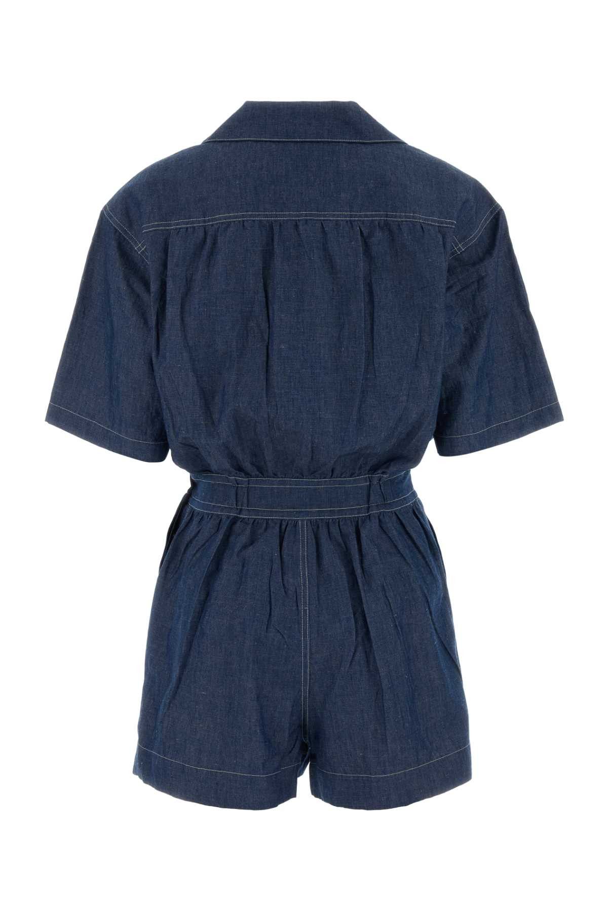 Prada Blue Chambray Jumpsuit Size 27" / US 4 / IT 40 - 2 Thumbnail