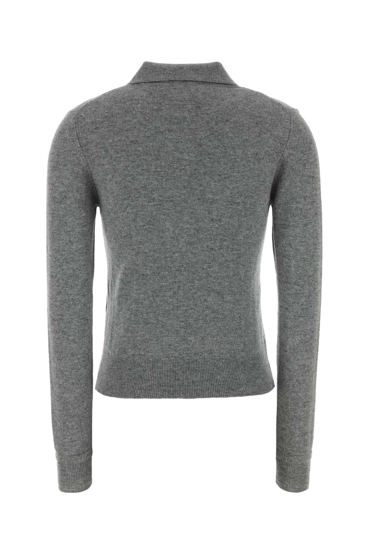 Jil Sander Grey Wool Polo Shirt Size XS / US 0-2 / IT 36-38 - 2 Thumbnail
