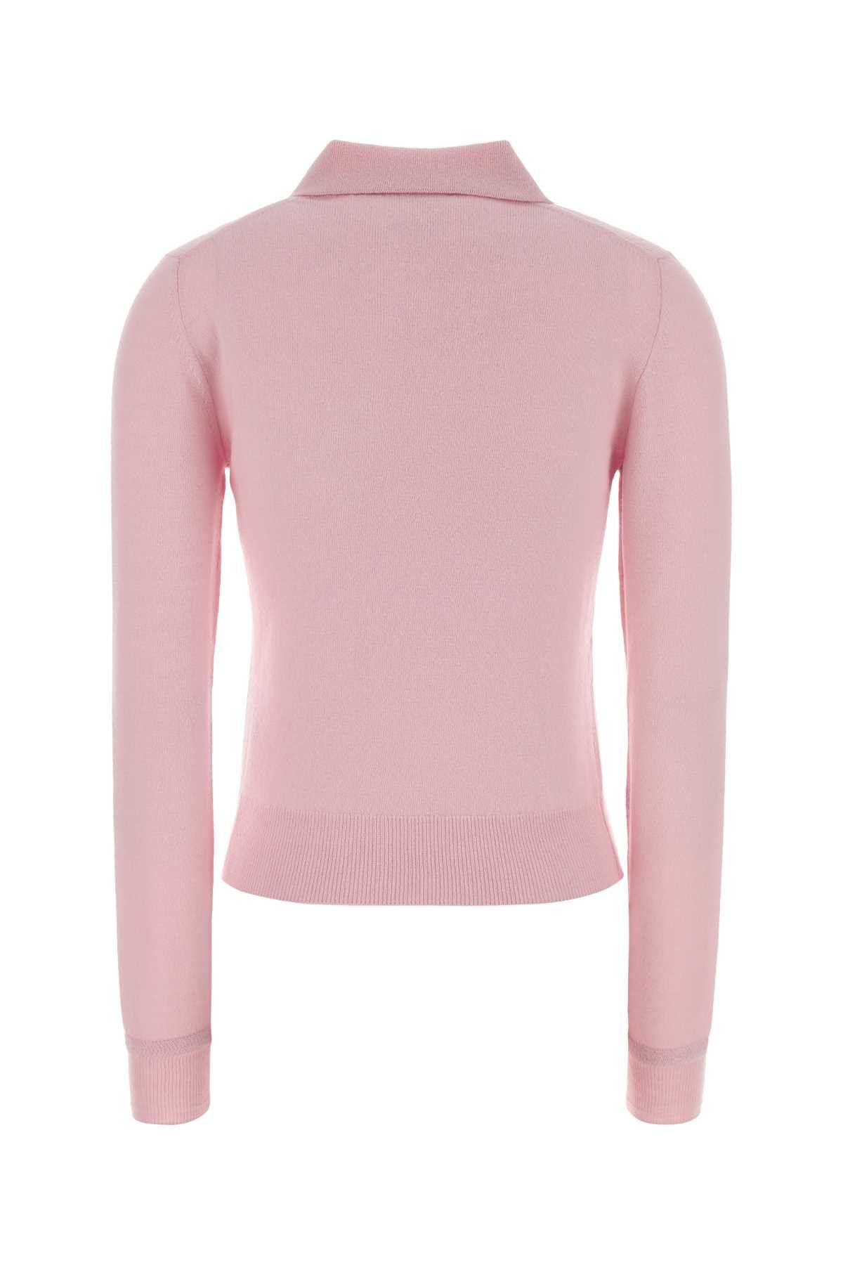 Jil Sander Pink Wool Polo Shirt Size XS / US 0-2 / IT 36-38 - 2 Thumbnail