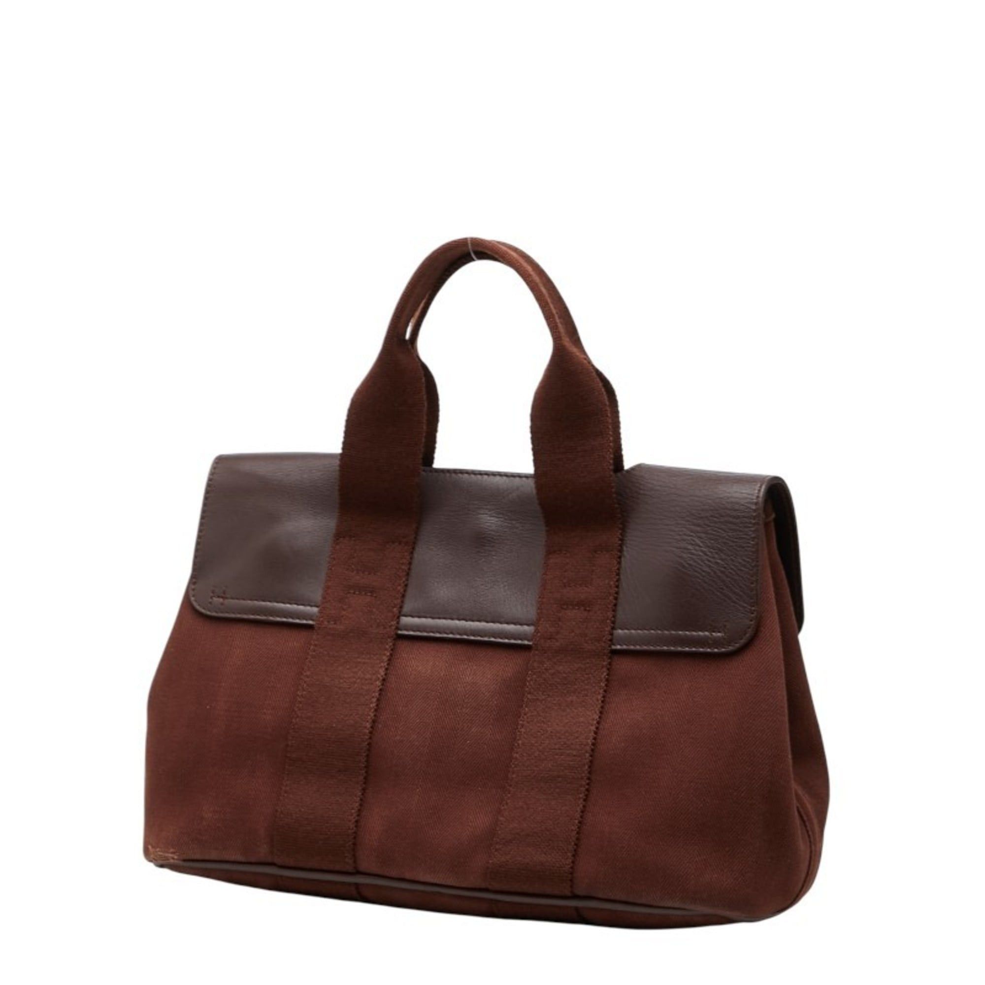 Hermes Hermes Hermès Valparaiso PM Handbag Tote Bag in Brown Toile Chevron Leather for Women Size ONE SIZE - 2 Thumbnail