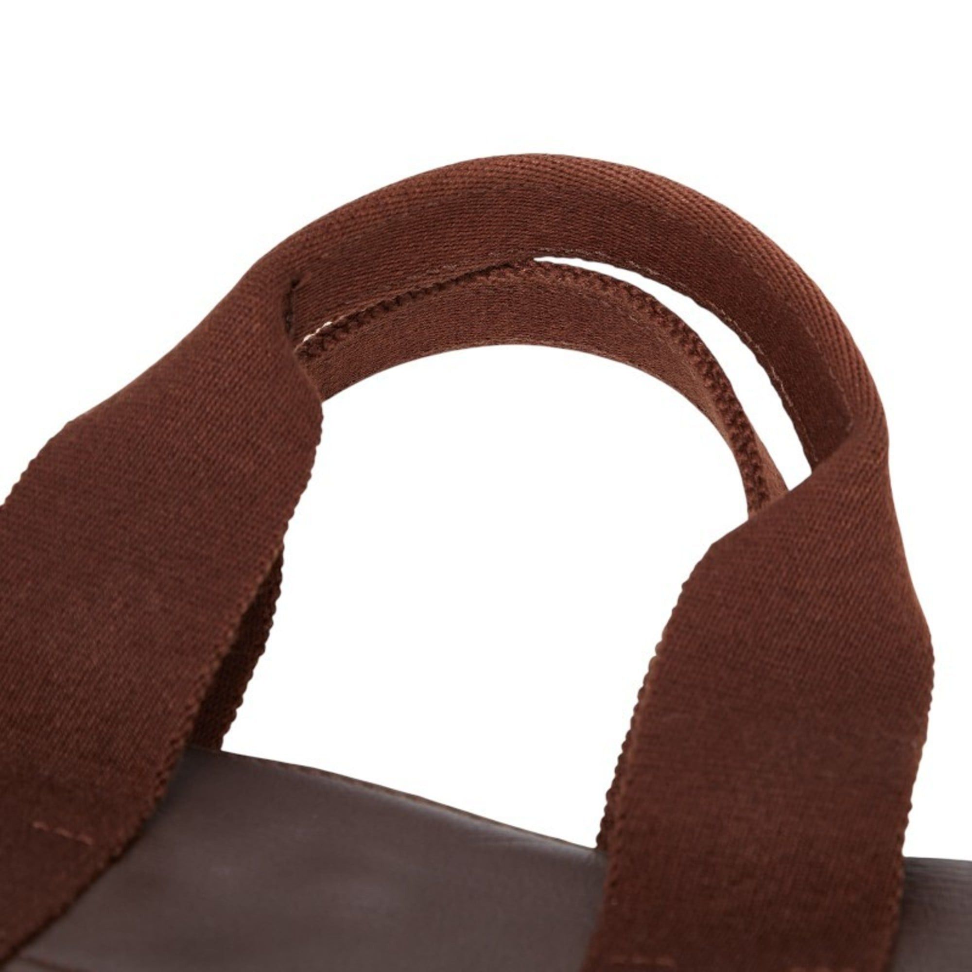 Hermes Hermes Hermès Valparaiso PM Handbag Tote Bag in Brown Toile Chevron Leather for Women Size ONE SIZE - 8 Thumbnail