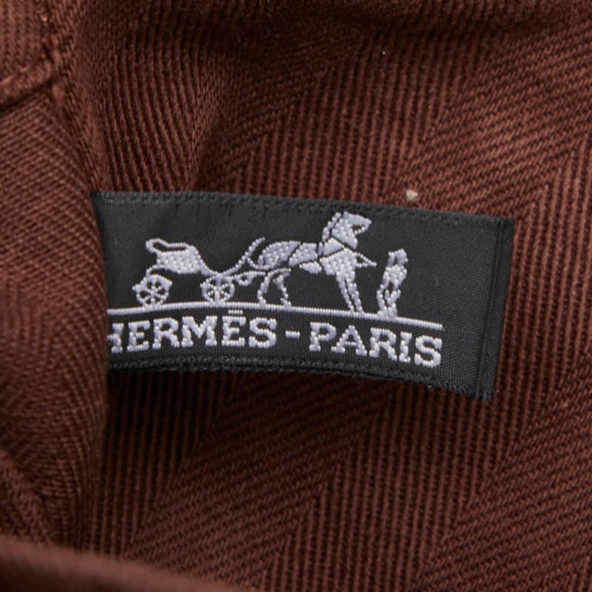 Hermes Hermes Hermès Valparaiso PM Handbag Tote Bag in Brown Toile Chevron Leather for Women Size ONE SIZE - 10 Thumbnail