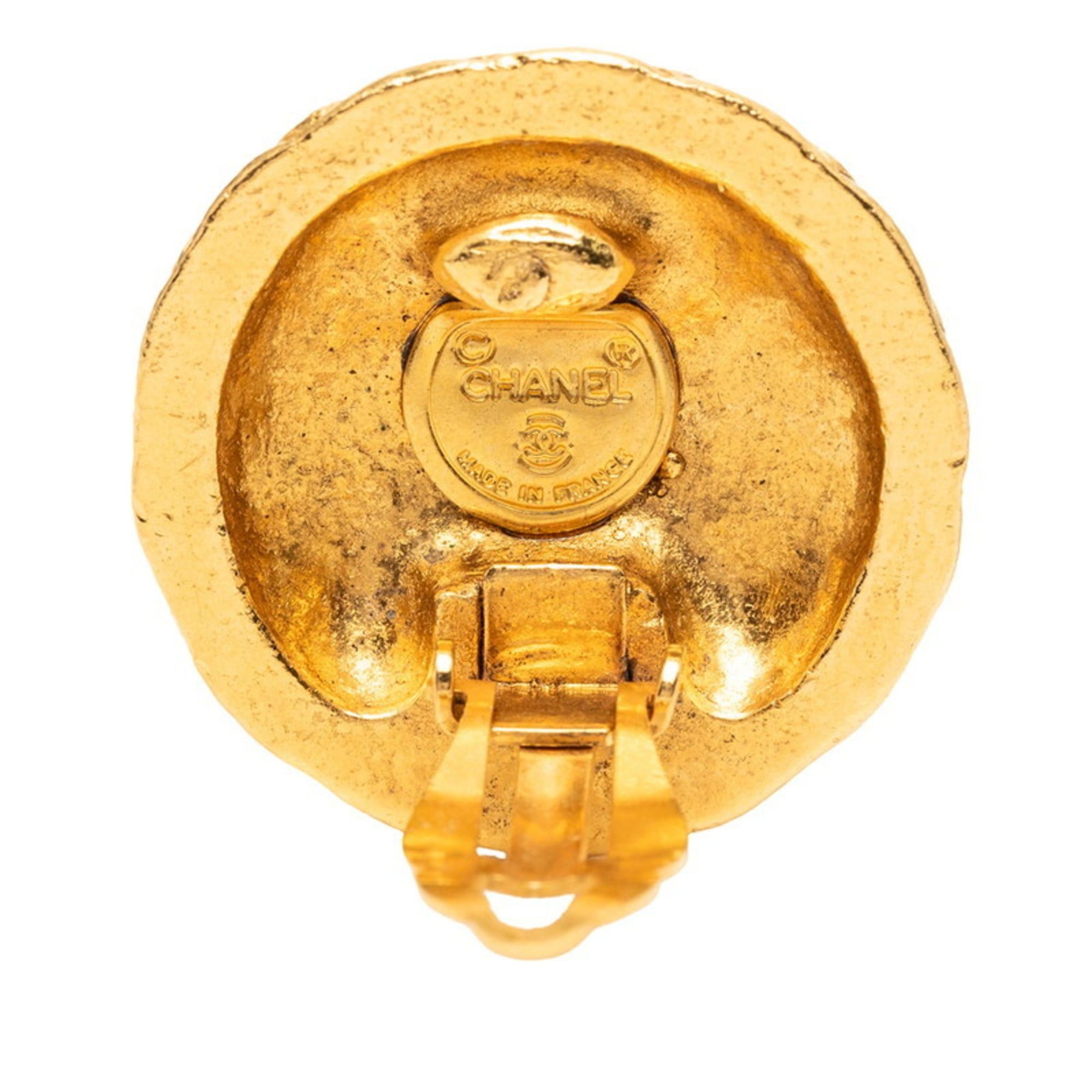 Chanel CHANEL Coco Mark Earrings, Gold Plated, Women's, Size ONE SIZE - 3 Thumbnail