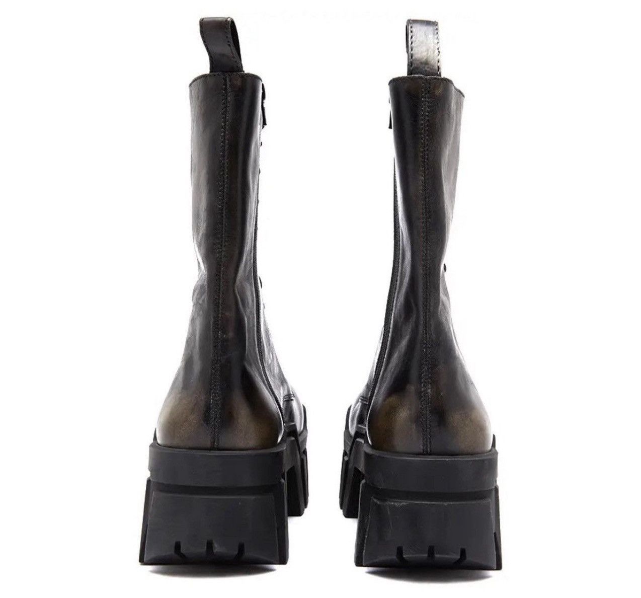 Balenciaga Bulldozer lace-up leather ankle boots worn out effect Size US 8 / EU 41 - 2 Thumbnail
