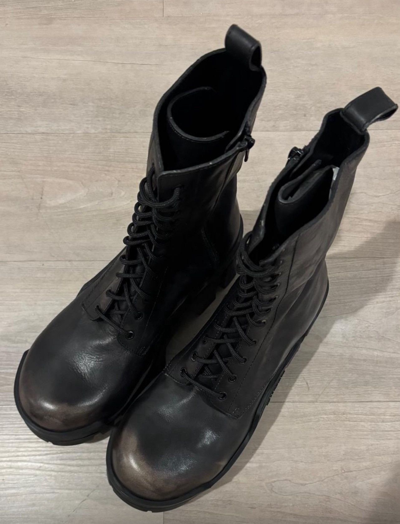 Balenciaga Bulldozer lace-up leather ankle boots worn out effect Size US 8 / EU 41 - 5 Thumbnail