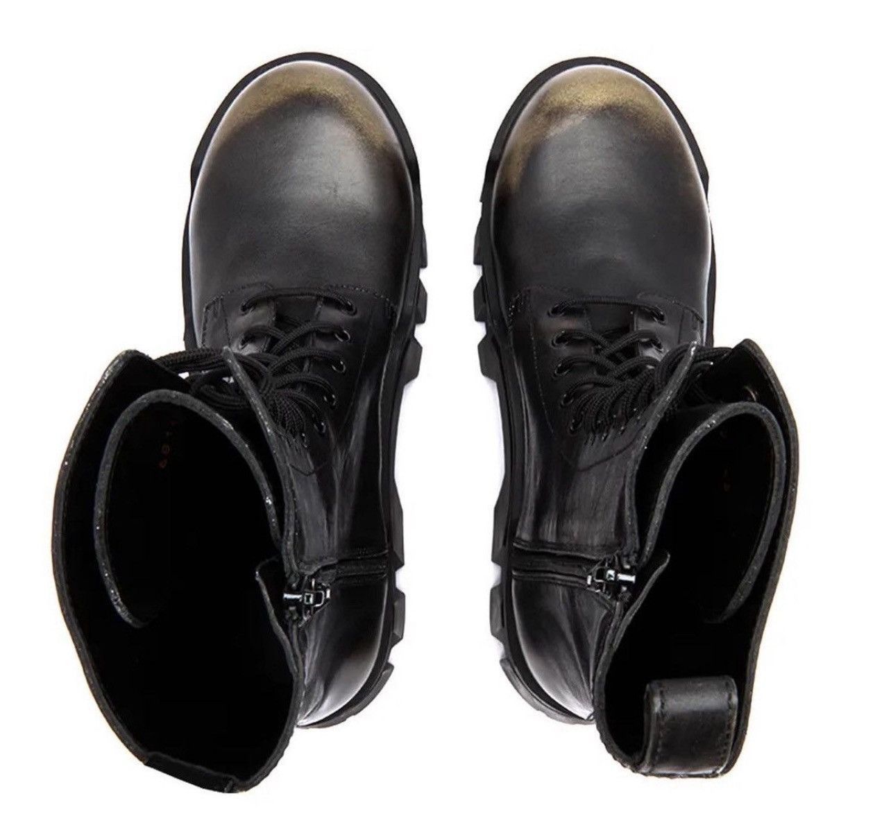 Balenciaga Bulldozer lace-up leather ankle boots worn out effect Size US 10 / EU 43 - 3 Thumbnail