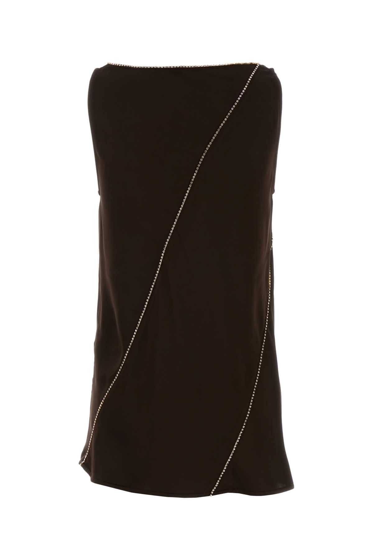 Jil Sander Chocolate Viscose Top Size XS / US 0-2 / IT 36-38 - 2 Thumbnail