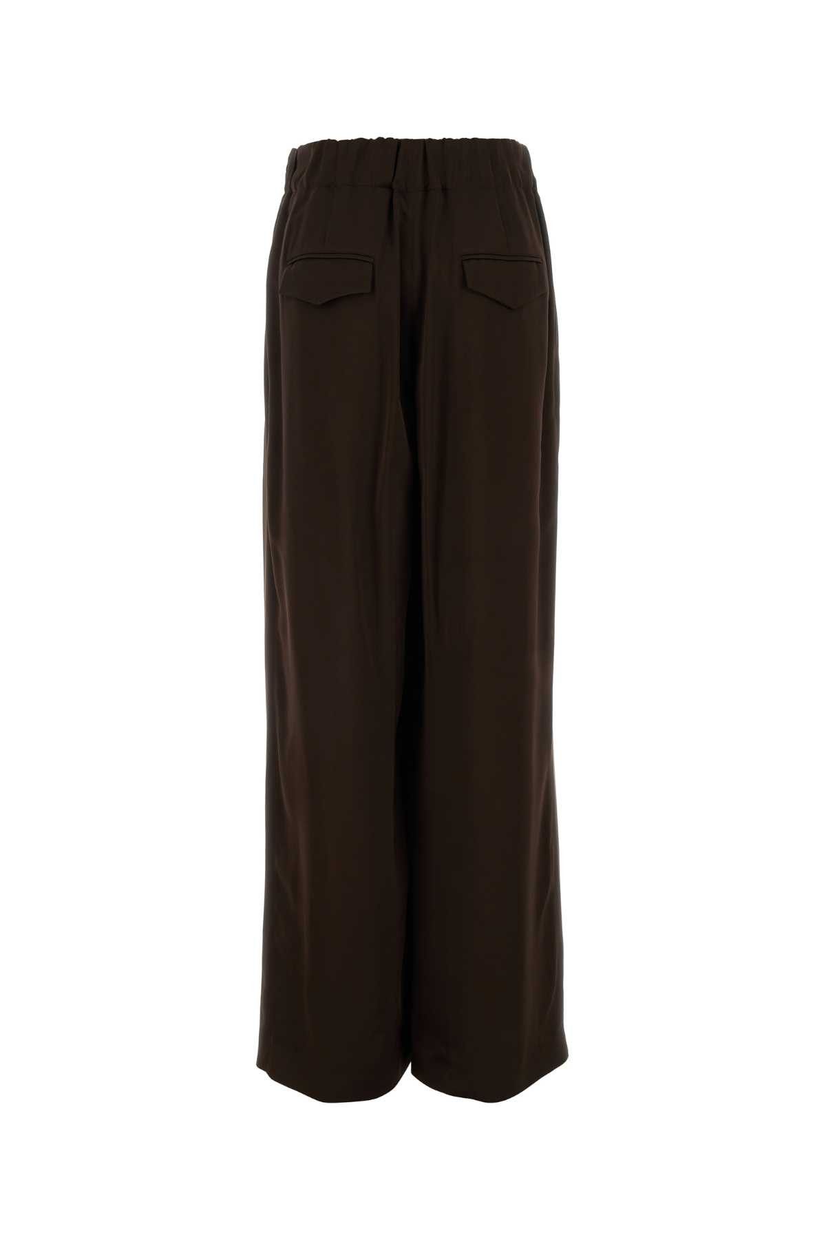 Jil Sander Chocolate Satin Wide-Leg Pant Size 26" / US 2 / IT 38 - 2 Thumbnail