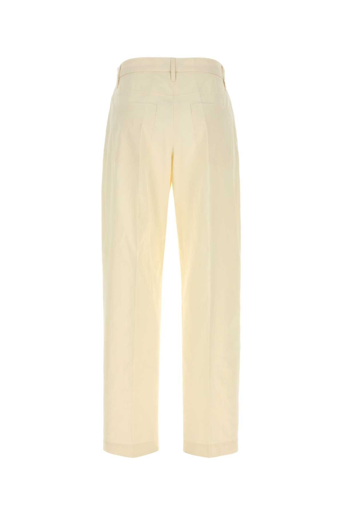 Jil Sander Ivory Cotton Pant Size 27" / US 4 / IT 40 - 2 Thumbnail