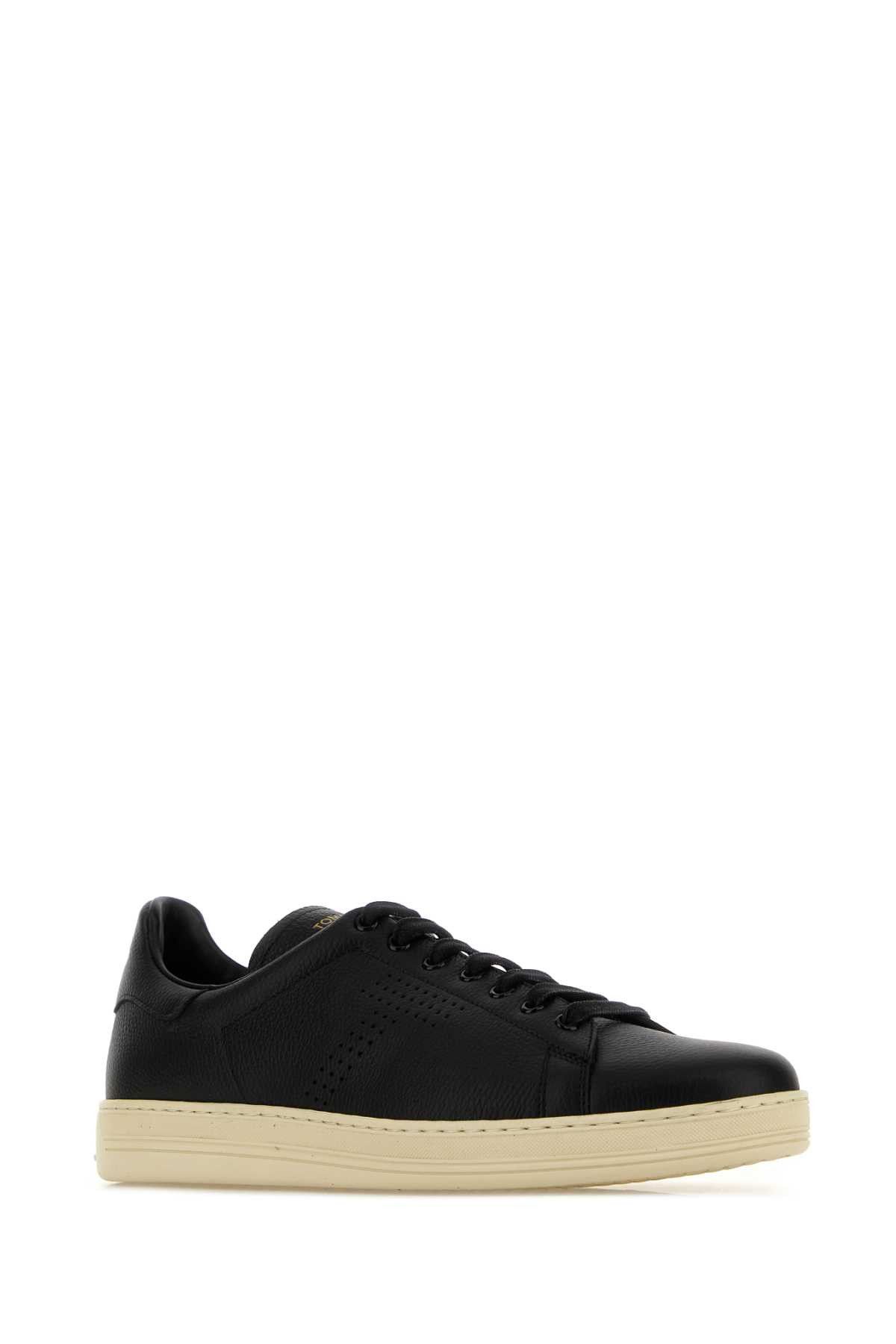 Tom Ford Black Leather Warwick Sneakers Size US 10 / EU 43 - 2 Thumbnail