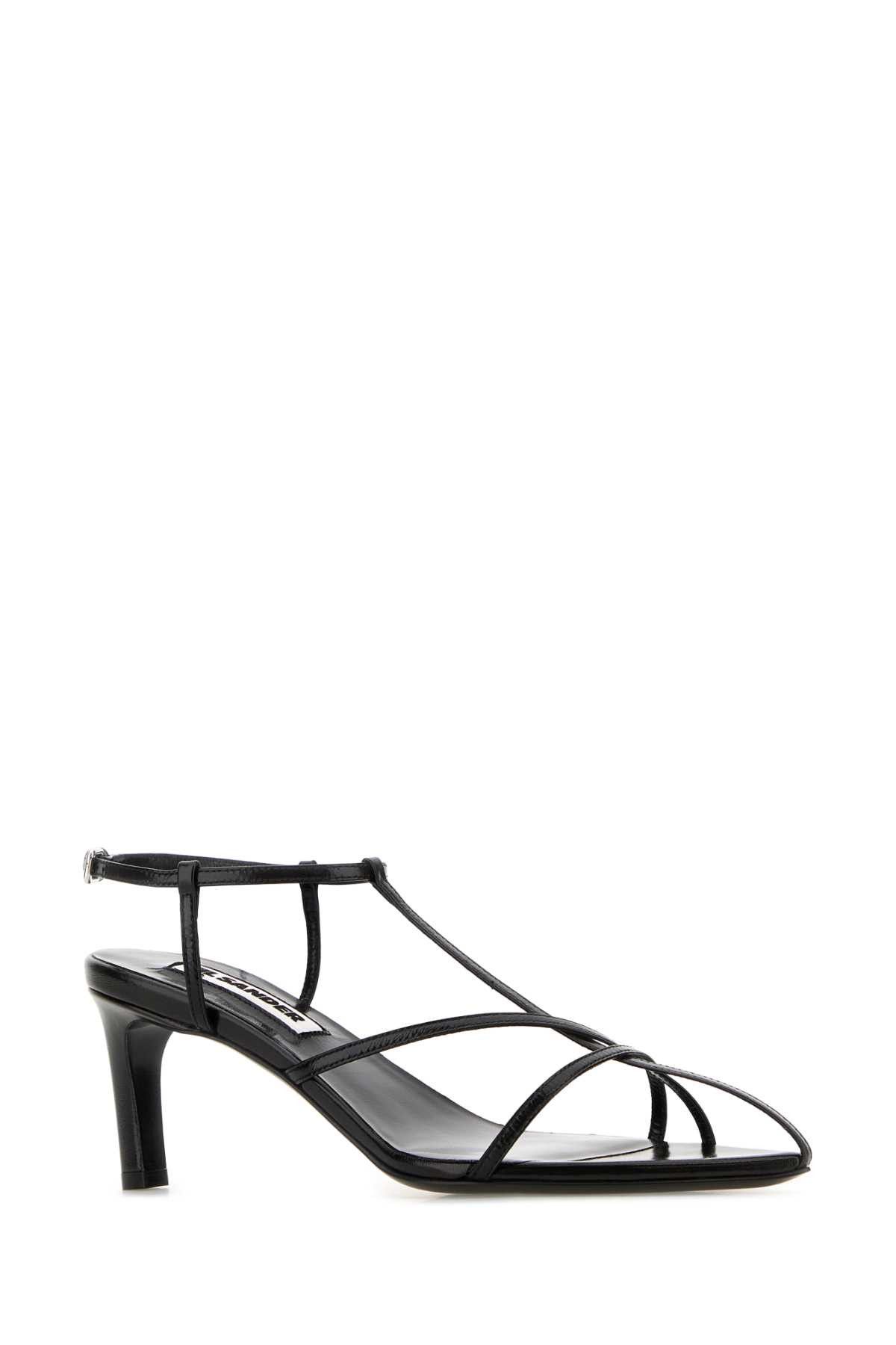 Jil Sander Black Leather Sandals Size US 8 / IT 38 - 2 Thumbnail