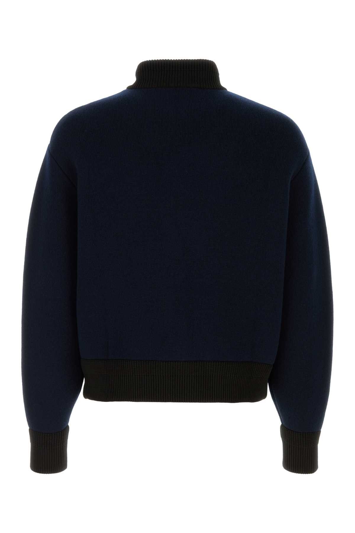 Jil Sander Dark Blue Wool Blend Cardigan Size US M / EU 48-50 / 2 - 2 Thumbnail