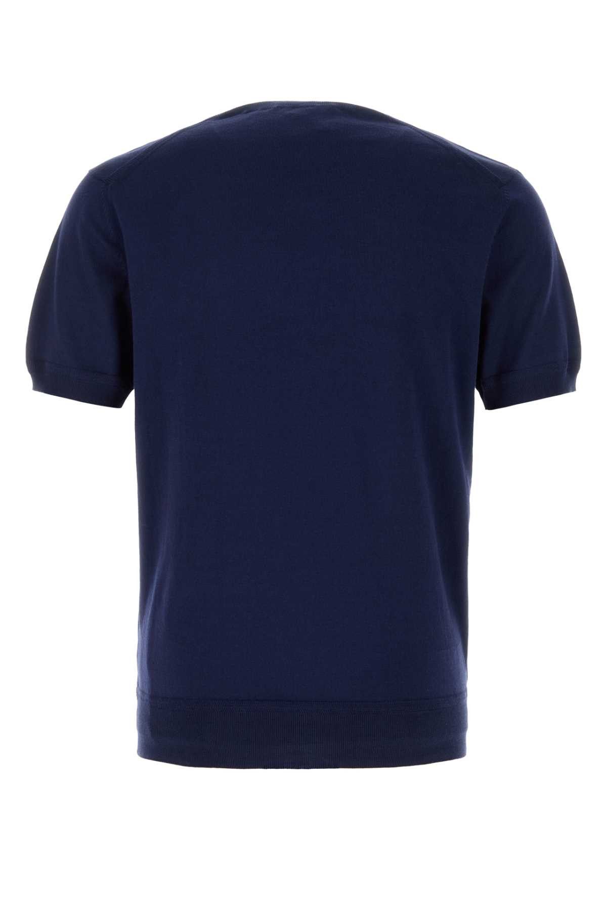 Tom Ford Navy Blue Cotton Sweater Size US L / EU 52-54 / 3 - 2 Thumbnail