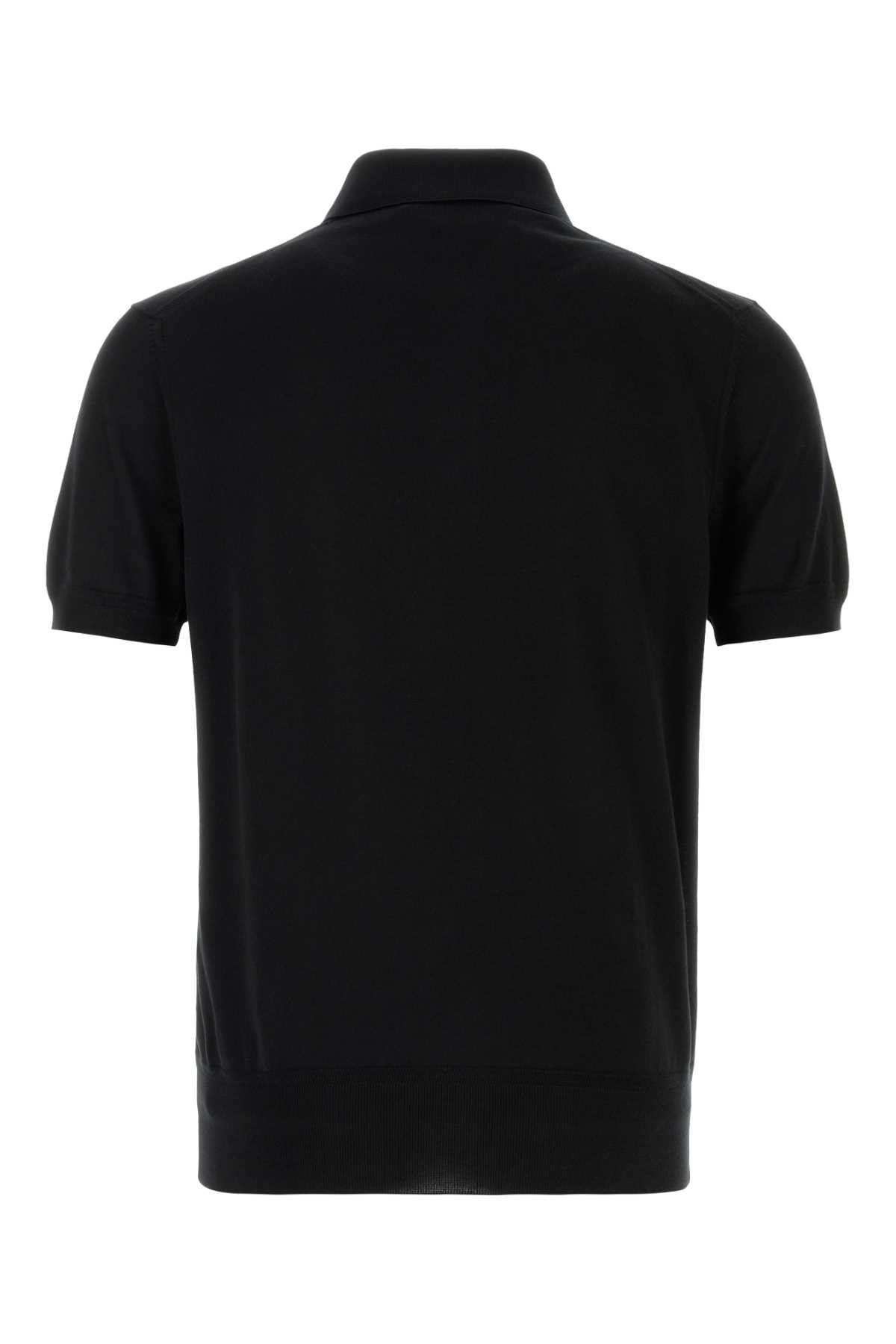 Tom Ford Black Cotton Polo Shirt Size US M / EU 48-50 / 2 - 2 Thumbnail