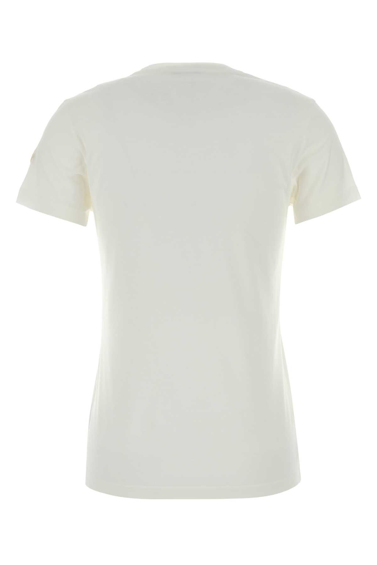 Moncler White Cotton T-Shirt Size XS / US 0-2 / IT 36-38 - 2 Thumbnail